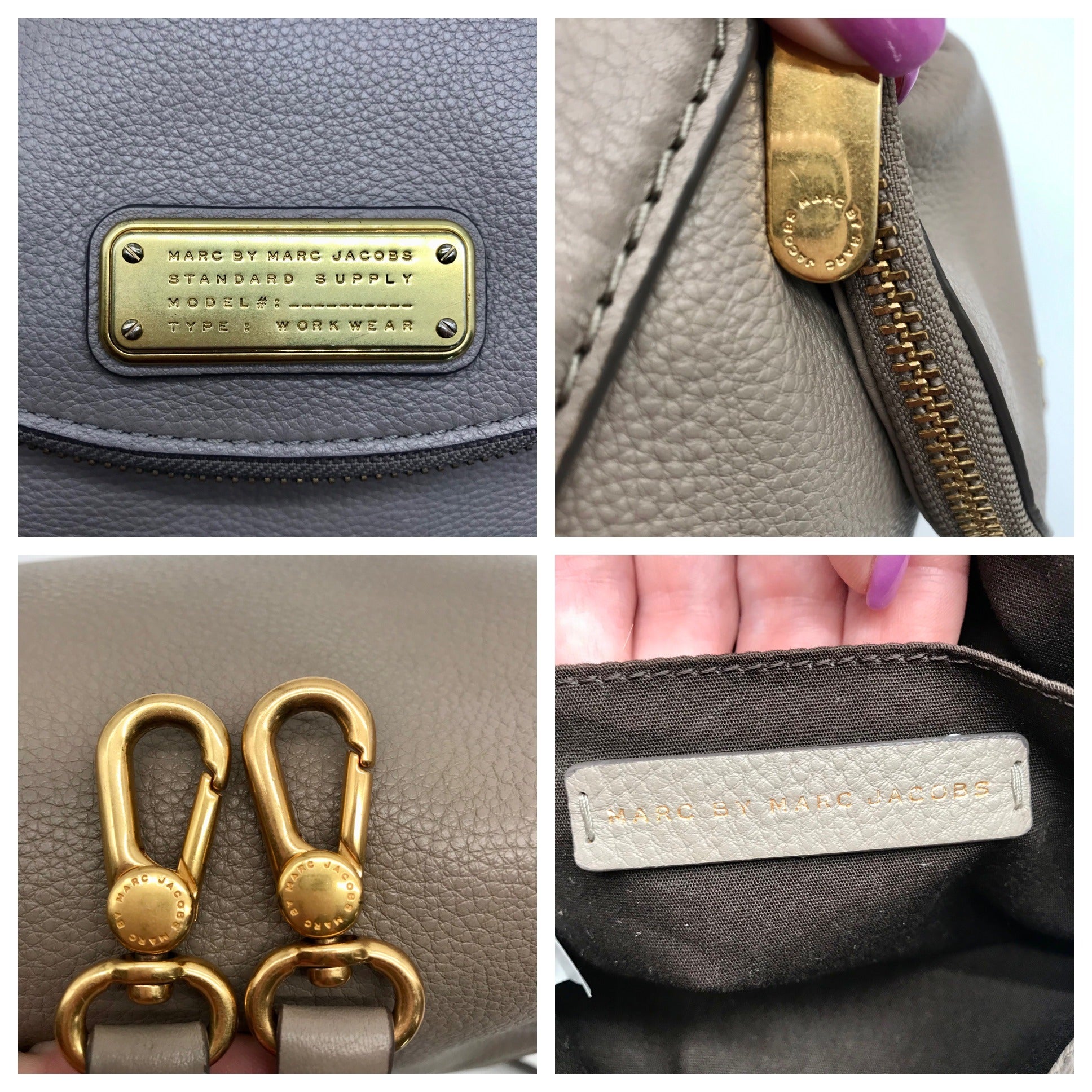 Marc Jacobs Gray Leather Classic Q Natasha Crossbody Bag