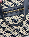 Guess Beige & Blue Jacquard Izzy 2-Compartment Tote Bag