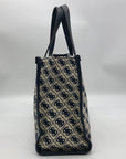 Guess Beige & Blue Jacquard Izzy 2-Compartment Tote Bag