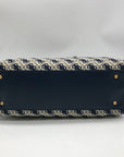 Guess Beige & Blue Jacquard Izzy 2-Compartment Tote Bag