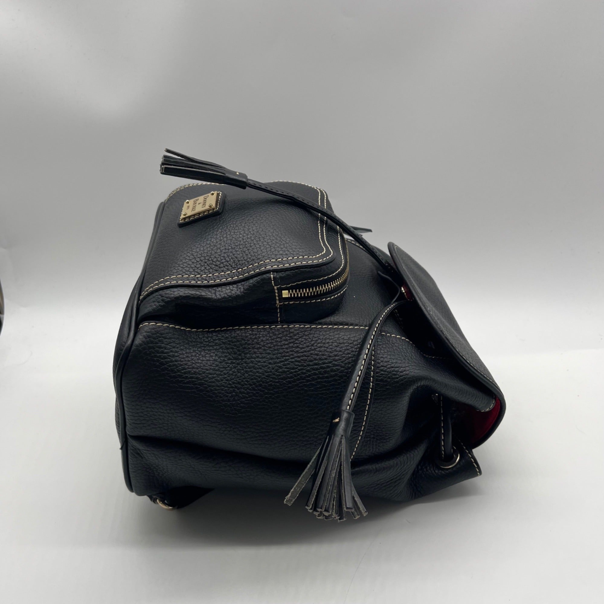 Dooney &amp; Bourke Black Pebbled Leather Murphy Backpack