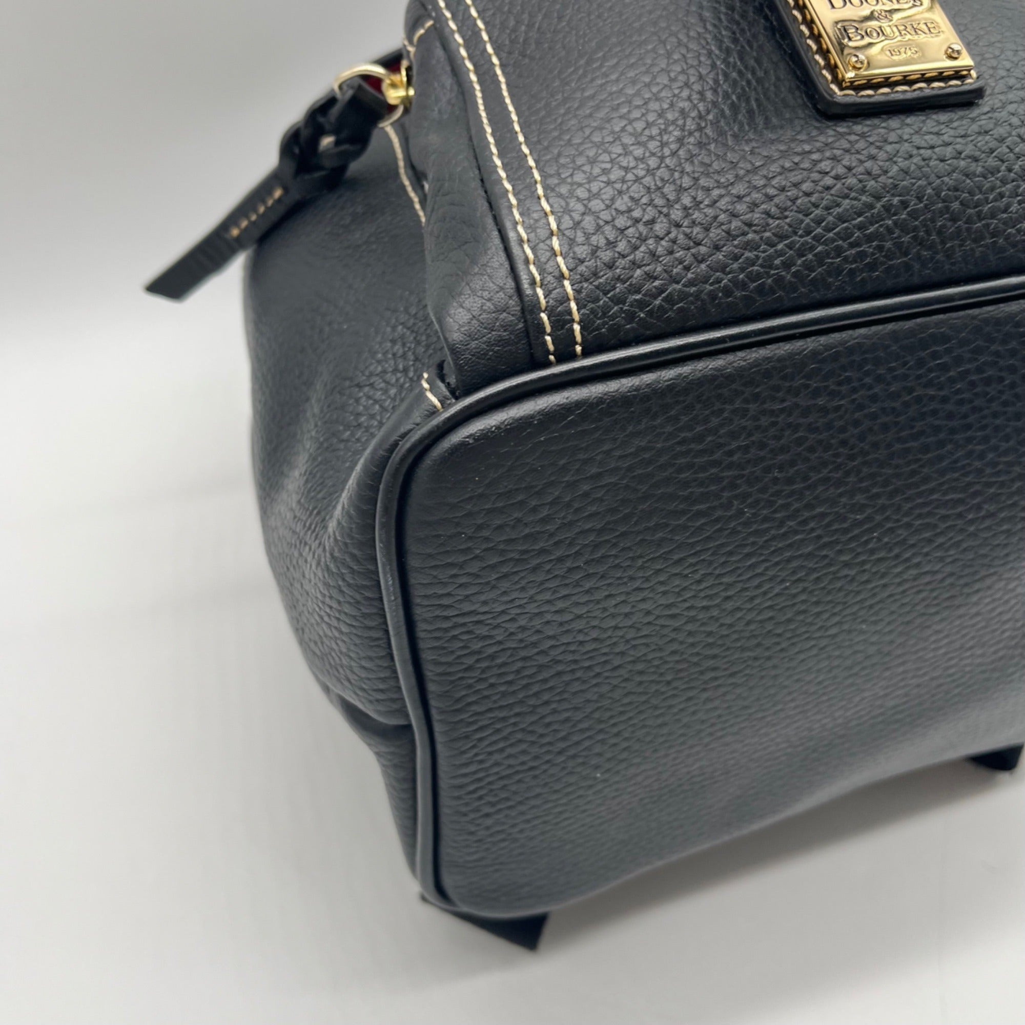 Dooney &amp; Bourke Black Pebbled Leather Murphy Backpack