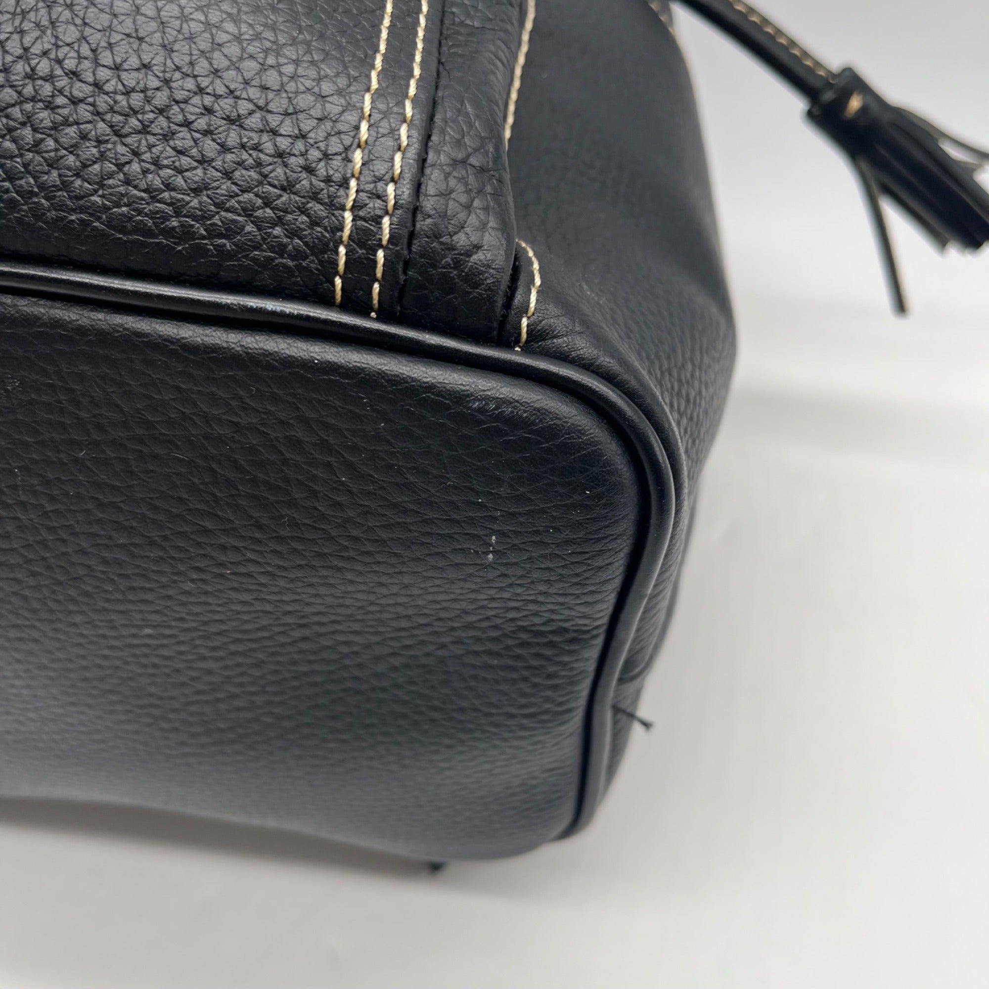 Dooney &amp; Bourke Black Pebbled Leather Murphy Backpack