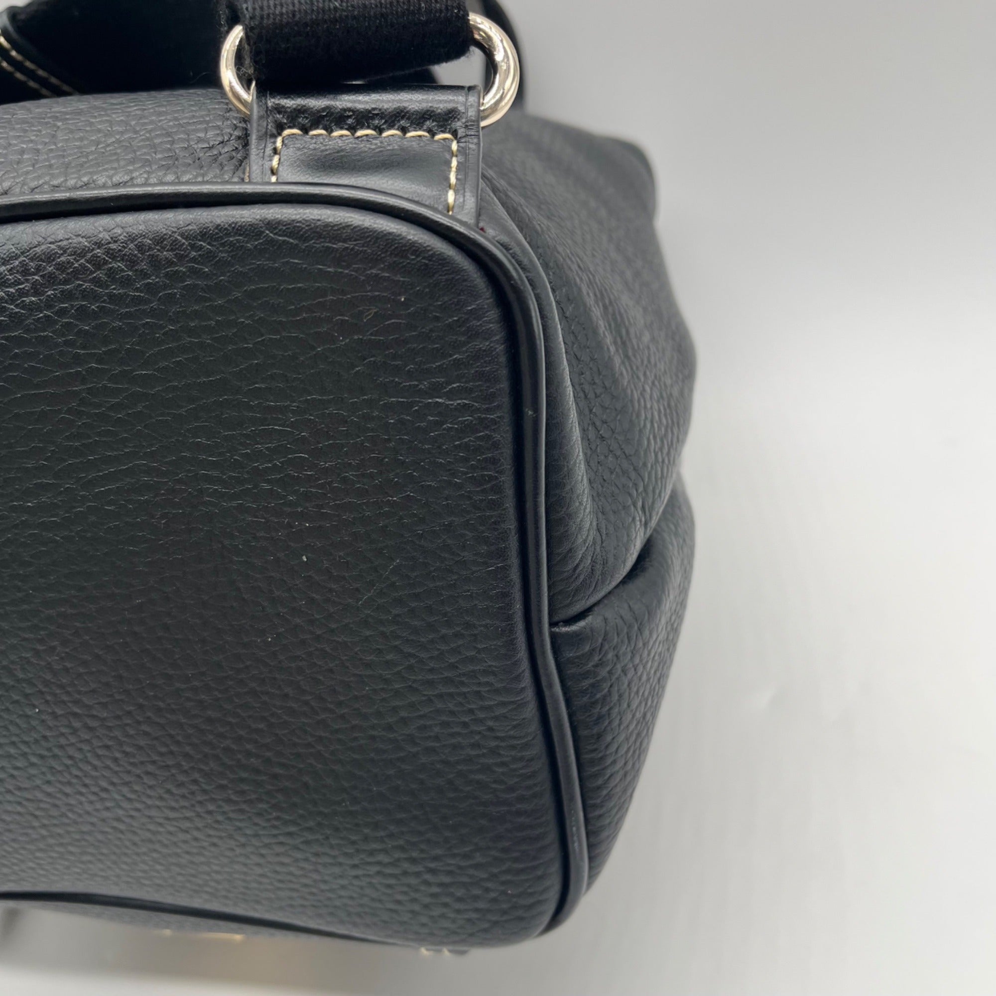 Dooney &amp; Bourke Black Pebbled Leather Murphy Backpack