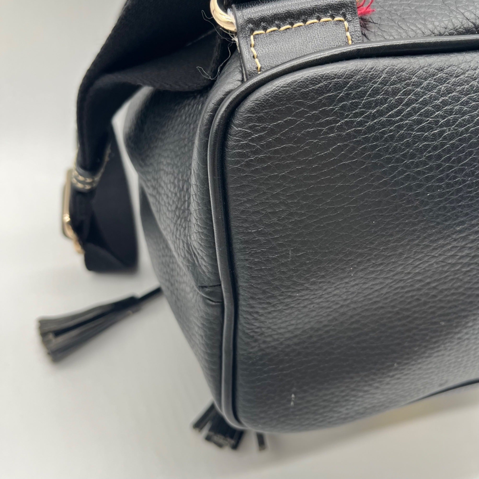 Dooney &amp; Bourke Black Pebbled Leather Murphy Backpack