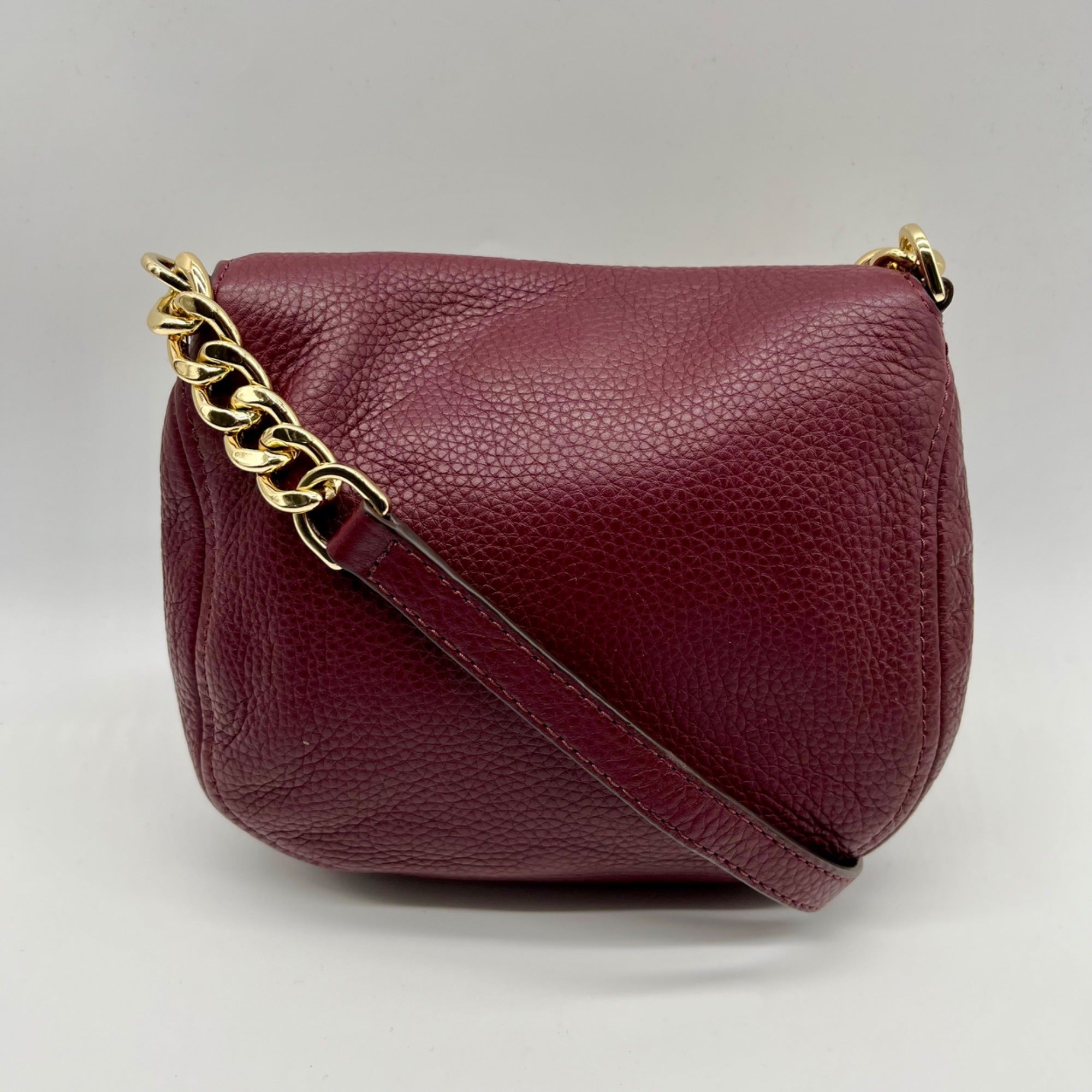 Michael Kors Burgundy Bedford Pebbled Leather Crossbody