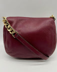 Michael Kors Burgundy Bedford Pebbled Leather Crossbody