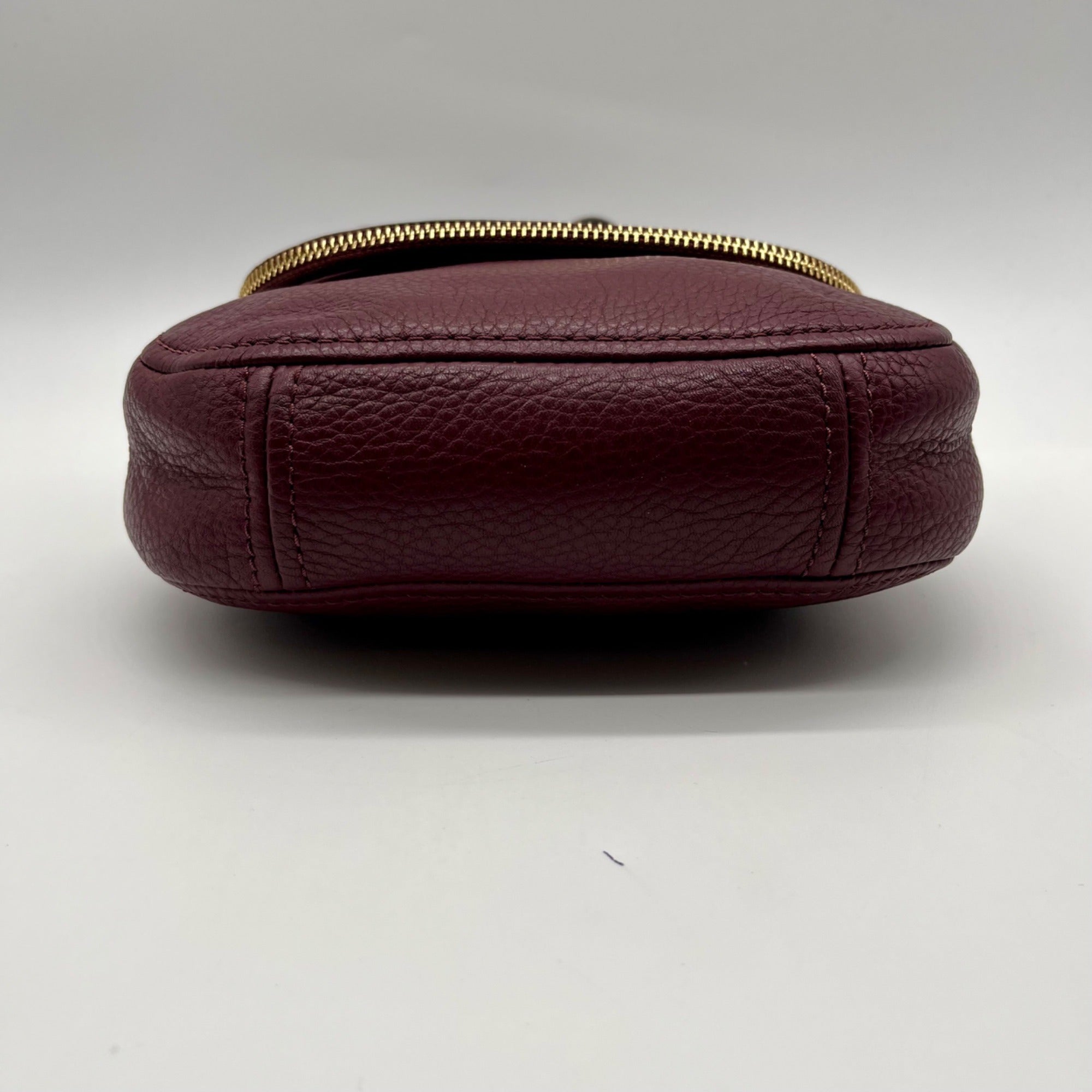 Michael Kors Burgundy Bedford Pebbled Leather Crossbody