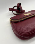 Michael Kors Burgundy Bedford Pebbled Leather Crossbody
