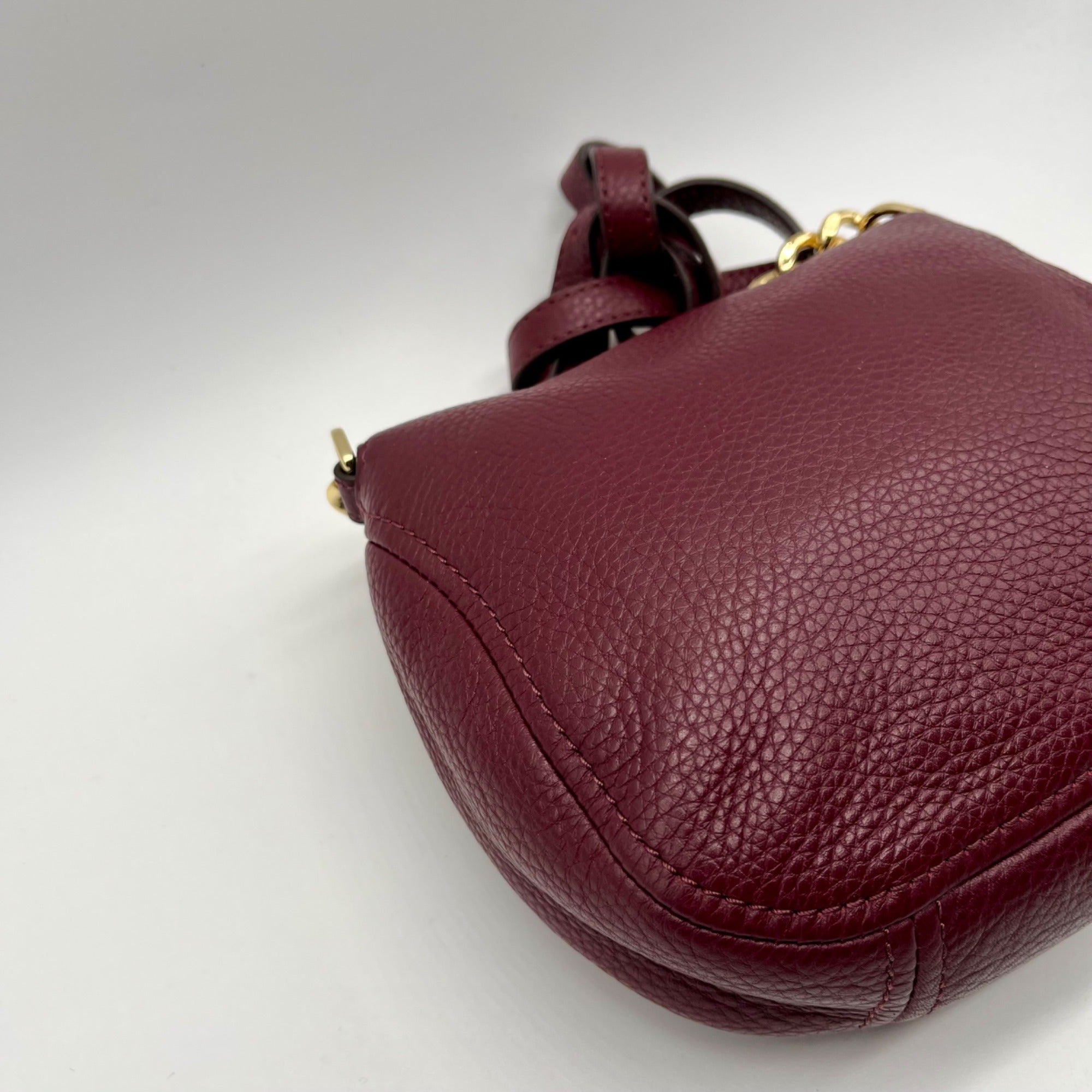 Michael Kors Burgundy Bedford Pebbled Leather Crossbody