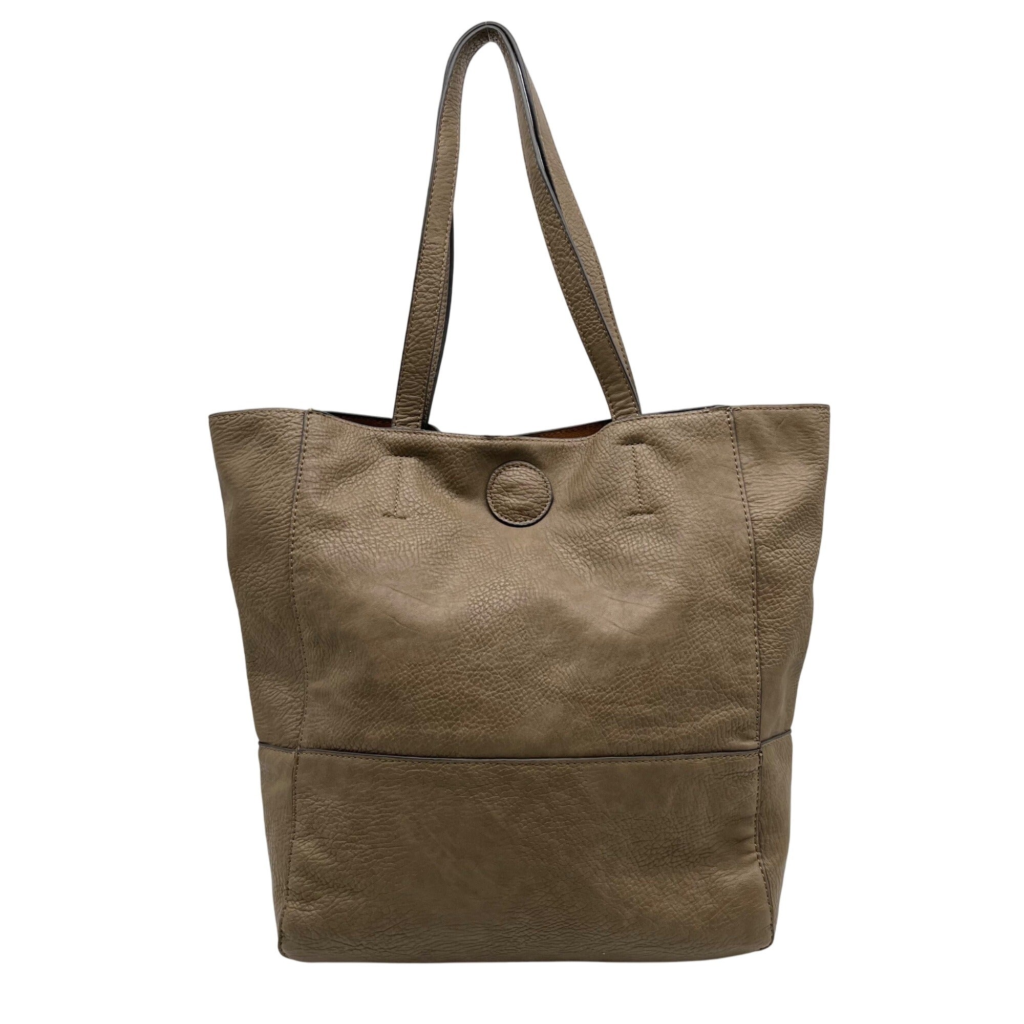 Joy Susan Taupe Vegan Leather Large Tote Bag