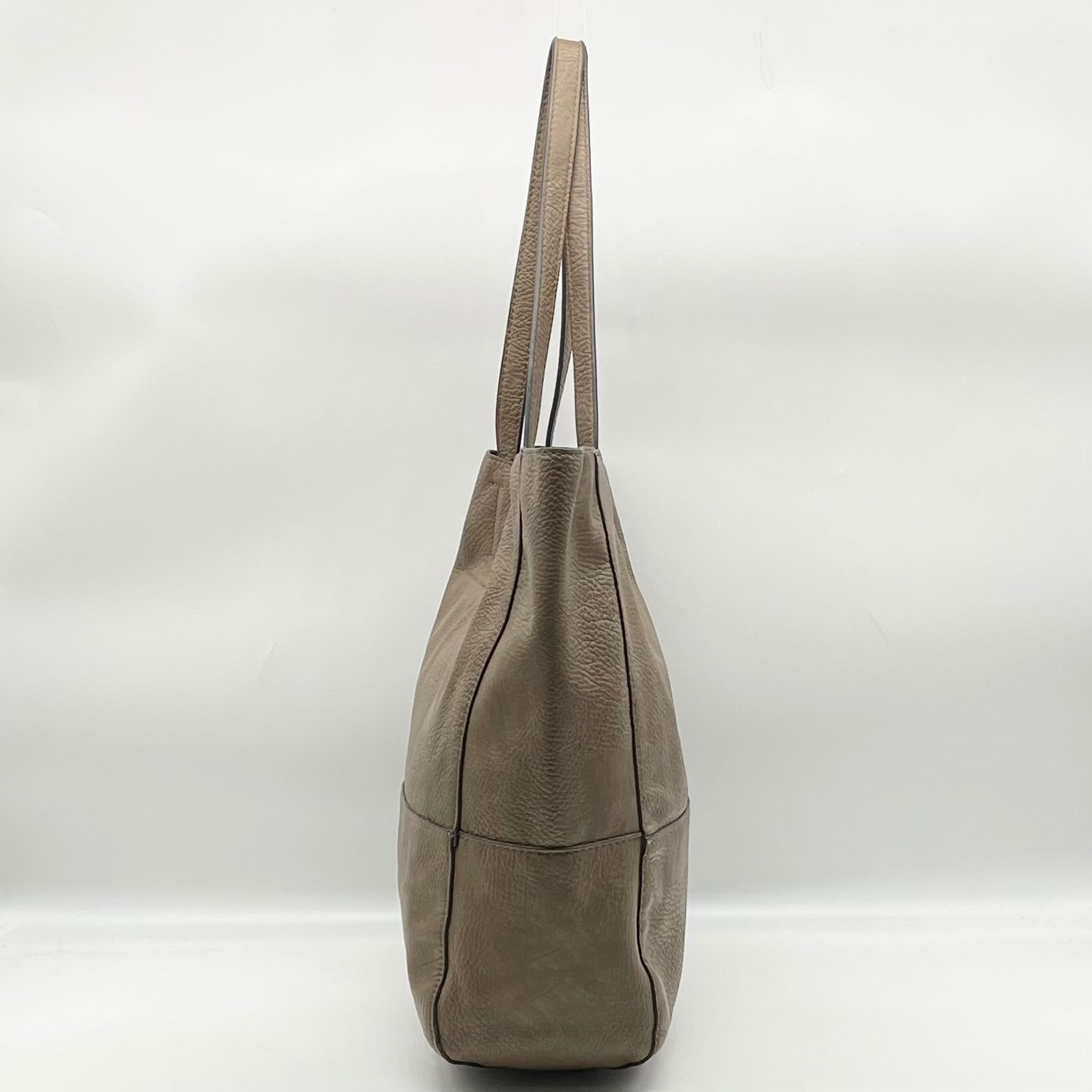 Joy Susan Taupe Vegan Leather Large Tote Bag
