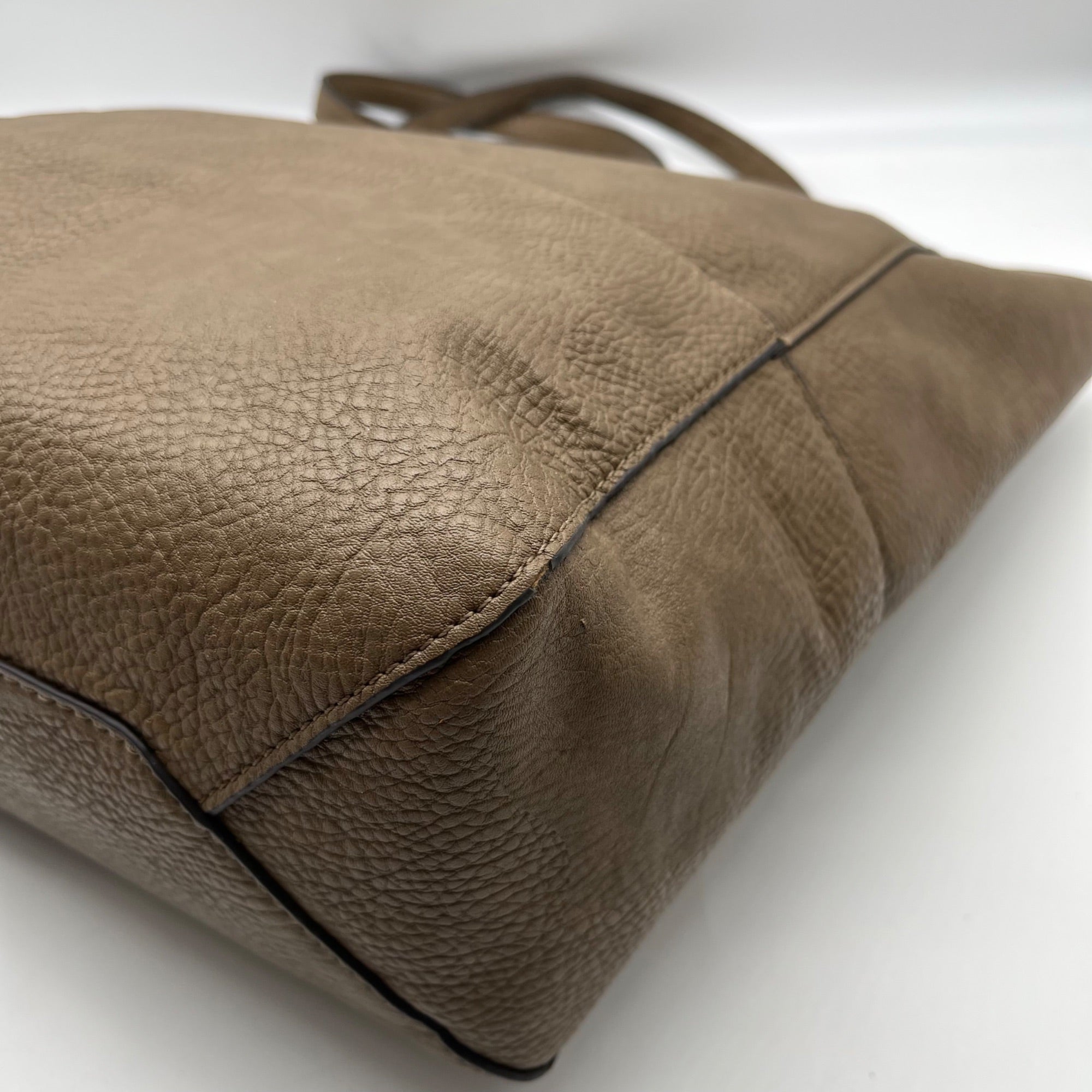 Joy Susan Taupe Vegan Leather Large Tote Bag