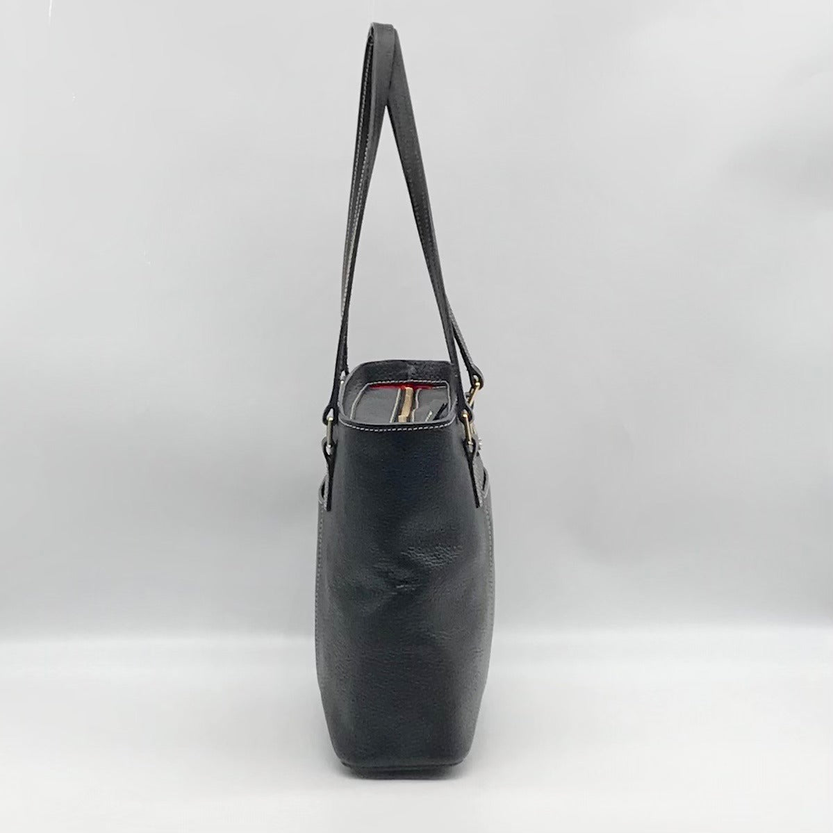 Dooney &amp; Bourke Black Pebbled Grain Leather Lexington Tote Bag