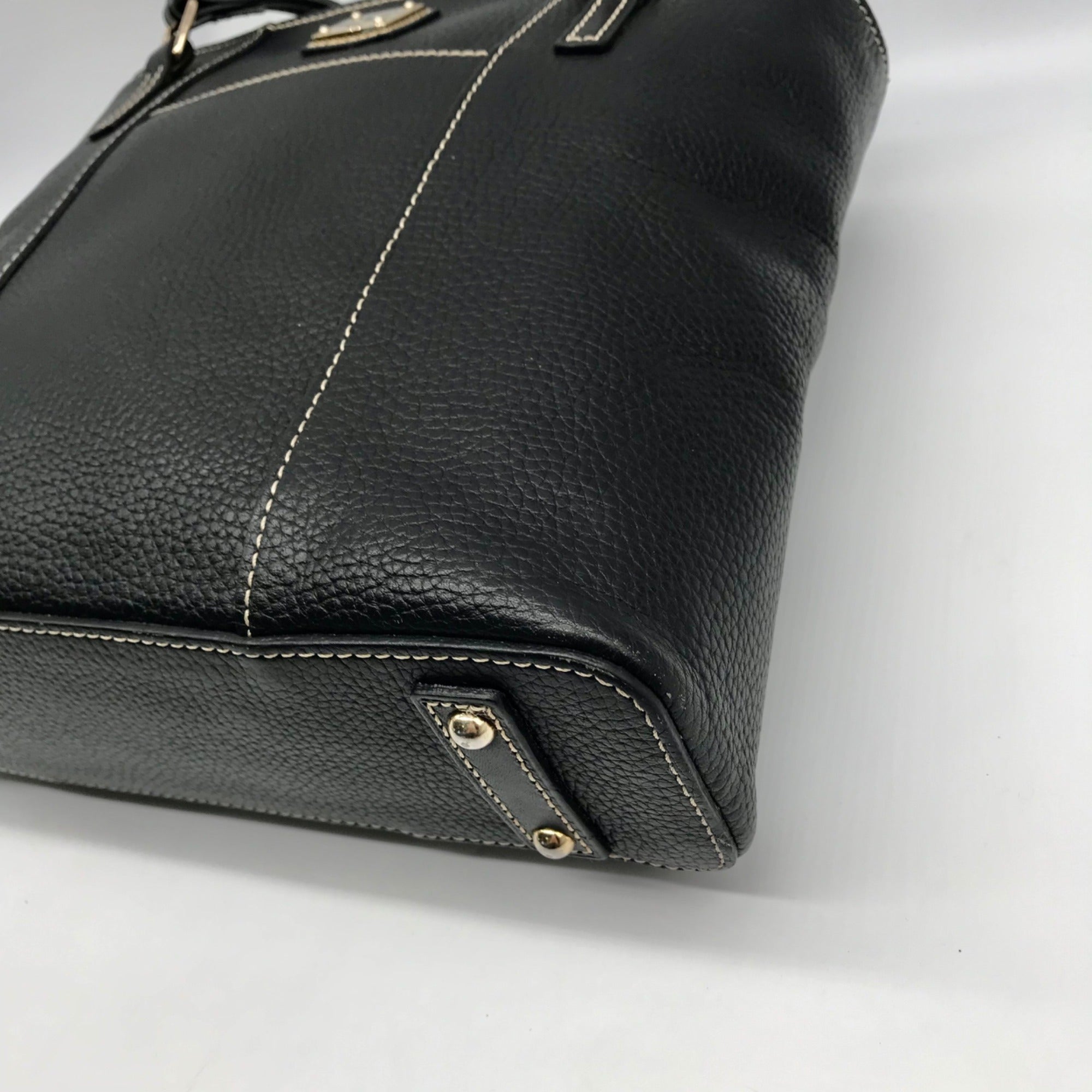 Dooney &amp; Bourke Black Pebbled Grain Leather Lexington Tote Bag