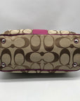 Coach Fuschia & Brown Signature Stripe Framed Carryall F19190