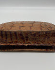 Brahmin Pecan Melbourne Croc Embossed Leather Wristlet Wallet