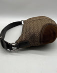 Coach Beige And Brown Signature Canvas Hobo Shoulder Bag