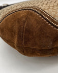 Coach Beige And Brown Signature Canvas Hobo Shoulder Bag