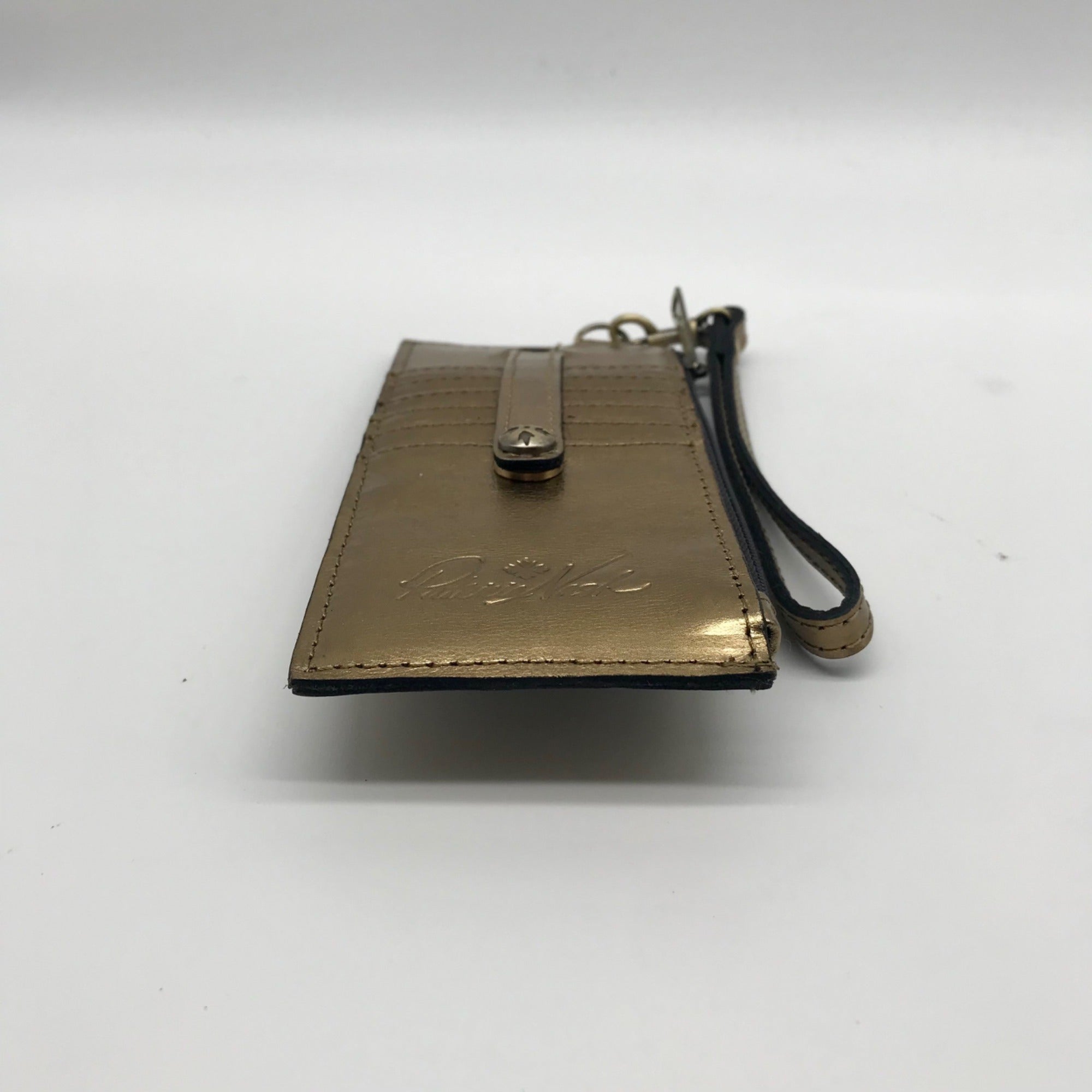 Patricia Nash Metallic Gold Leather Wristlet Wallet