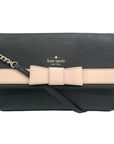 Kate Spade Veronique Black & Taupe Saffiano Leather Bow Crossbody