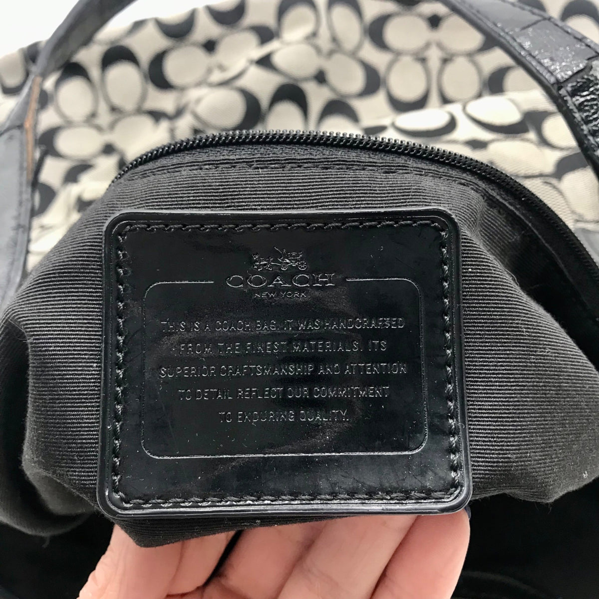 Coach Black &amp; Grey Signature Canvas Tote Bag