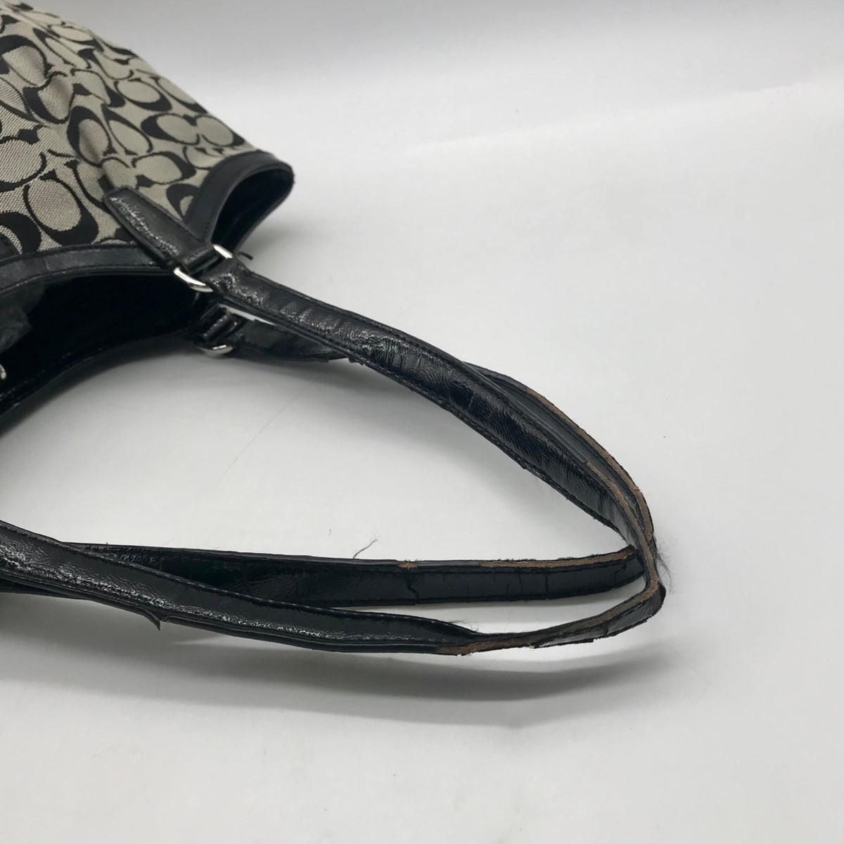 Coach Black &amp; Grey Signature Canvas Tote Bag