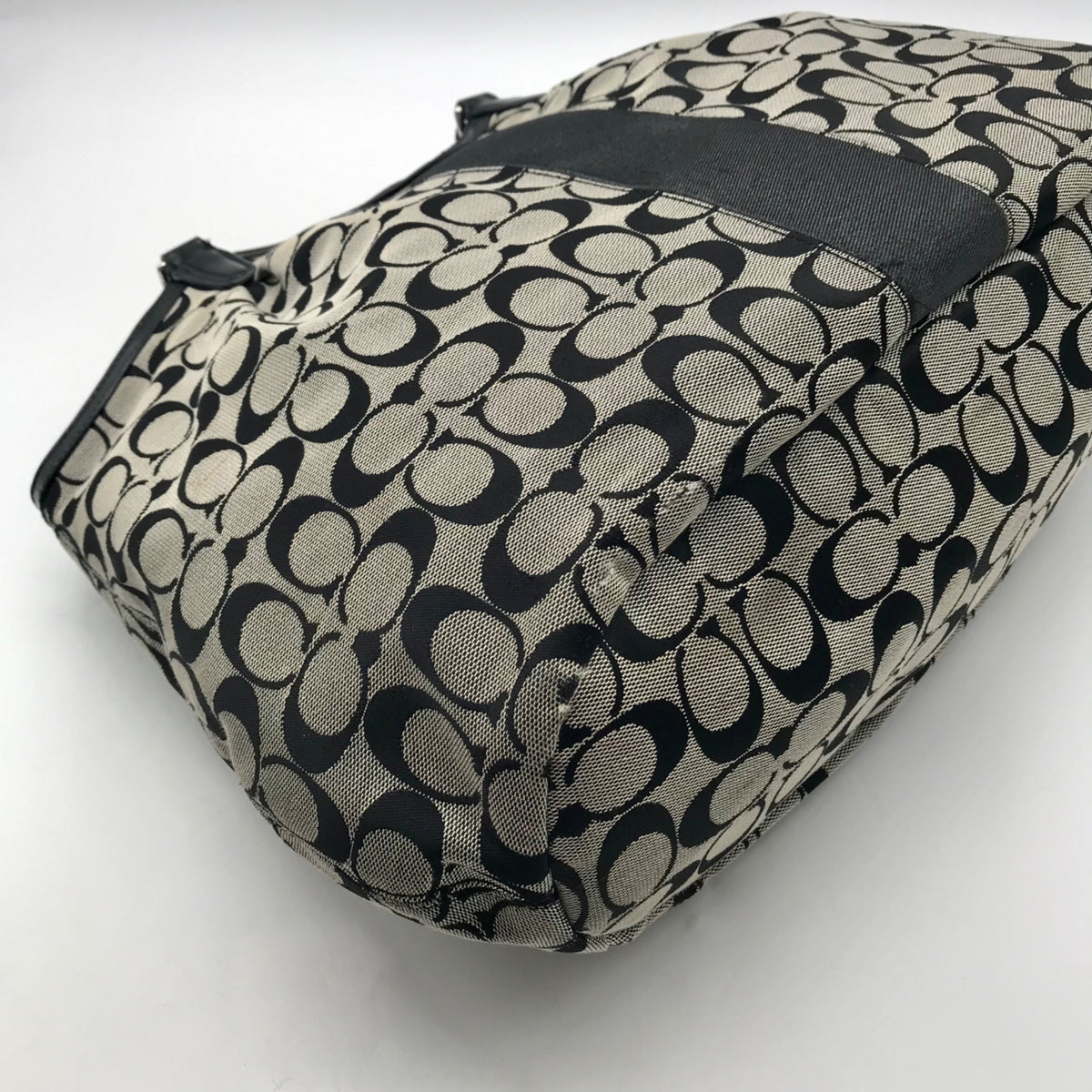 Coach Black &amp; Grey Signature Canvas Tote Bag