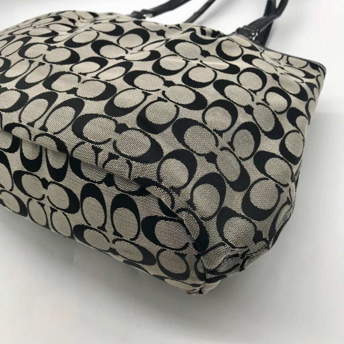 Coach Black &amp; Grey Signature Canvas Tote Bag