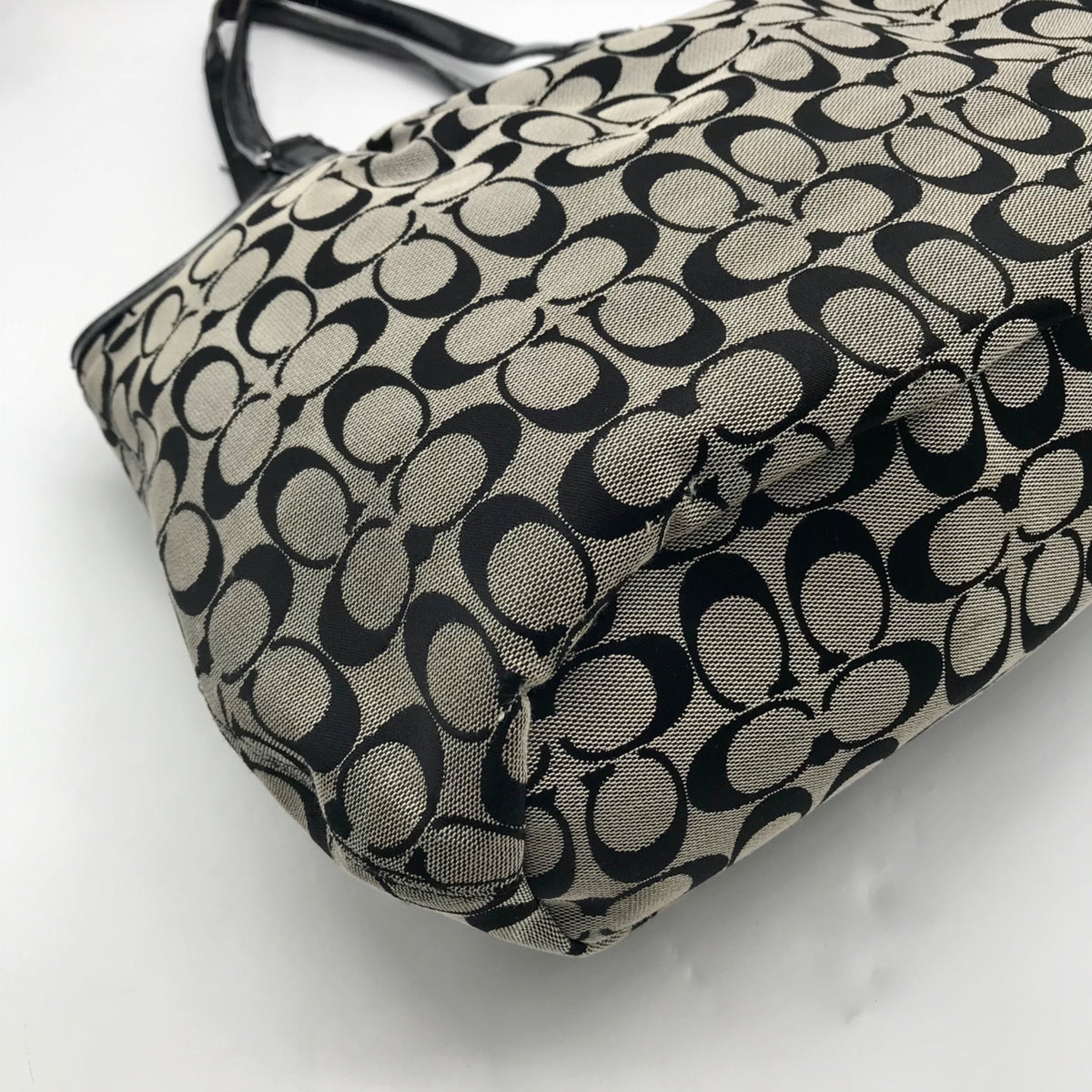 Coach Black &amp; Grey Signature Canvas Tote Bag