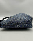 Michael Kors Navy Blue Floral Print Coated Canvas Tote