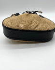 Brahmin Eliana Folsom Tan Mini Raffia Drawstring Crossbody Bag
