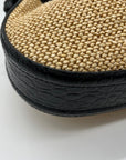 Brahmin Eliana Folsom Tan Mini Raffia Drawstring Crossbody Bag