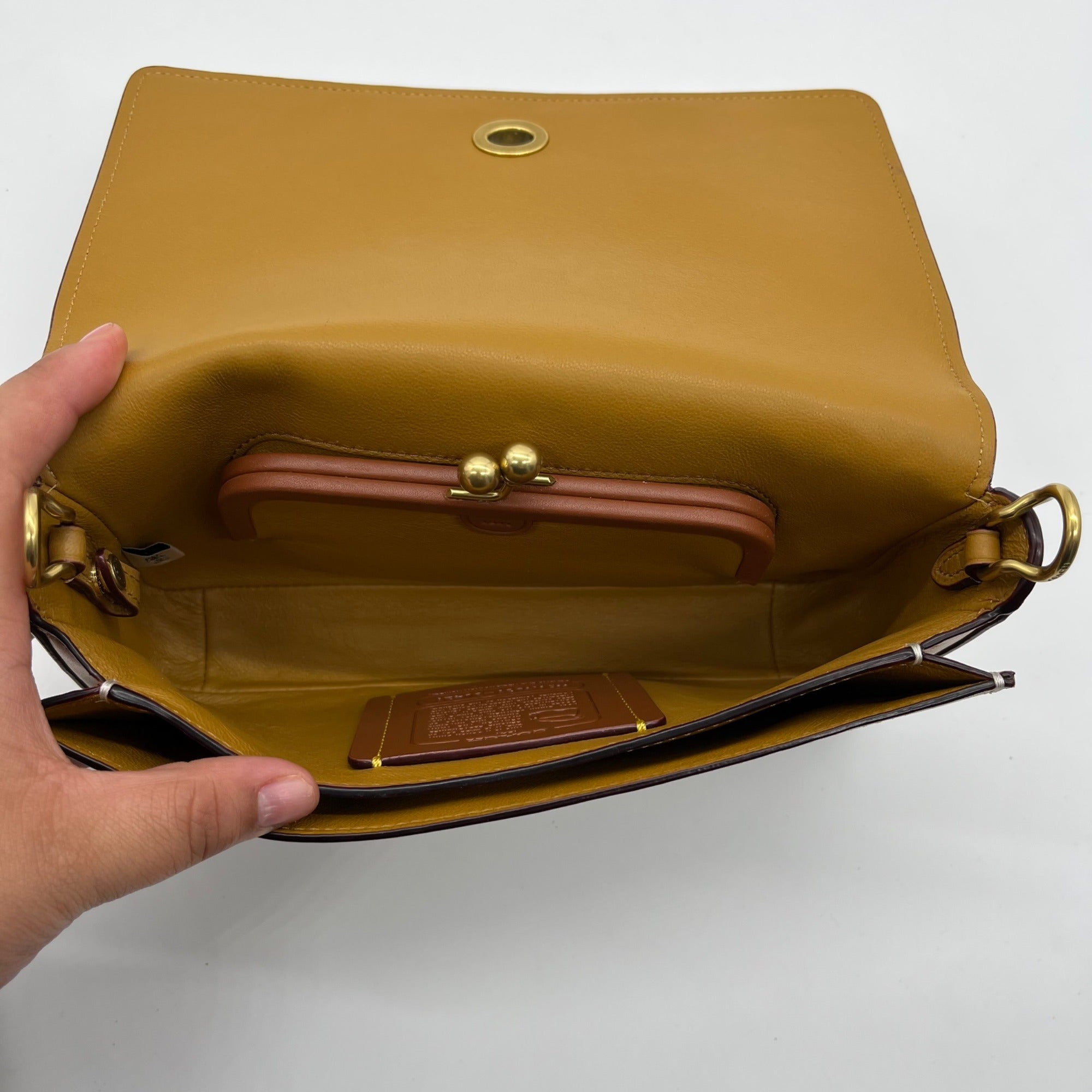 Coach Ivory Embossed Leather Dinky Crossbody Bag 30427