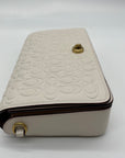 Coach Ivory Embossed Leather Dinky Crossbody Bag 30427