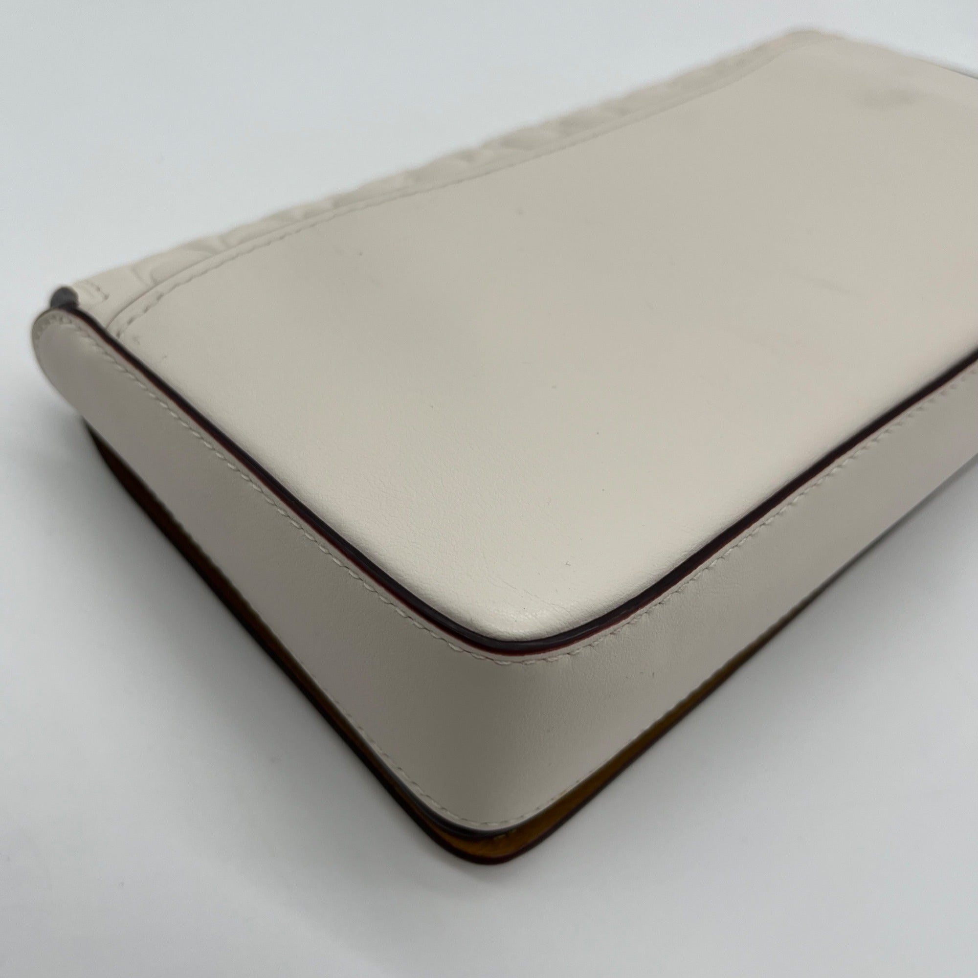 Coach Ivory Embossed Leather Dinky Crossbody Bag 30427