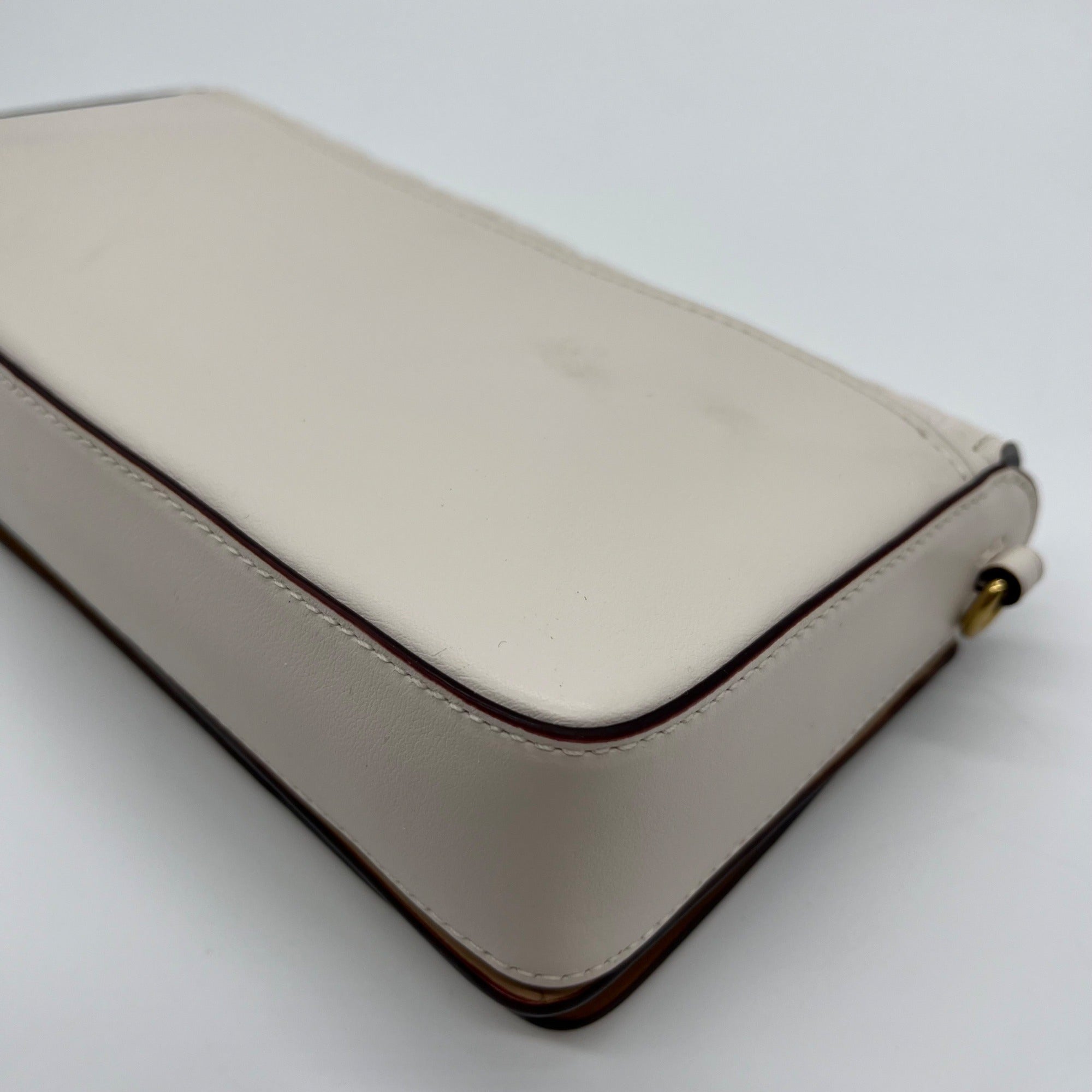 Coach Ivory Embossed Leather Dinky Crossbody Bag 30427