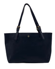 Tory Burch York Navy Saffiano Leather Buckle Tote