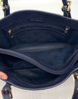 Tory Burch York Navy Saffiano Leather Buckle Tote