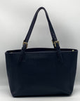 Tory Burch York Navy Saffiano Leather Buckle Tote