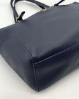 Tory Burch York Navy Saffiano Leather Buckle Tote