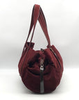 Kale Dark Red Suede Leather Large Shoulder Bag