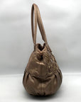 Brighton Metallic Bronze Nala Leather Embroidered Shoulder Bag