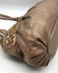 Brighton Metallic Bronze Nala Leather Embroidered Shoulder Bag