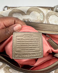 Coach Beige Kristin Op Art Sequin Shoulder Bag 16777