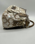 Coach Beige Kristin Op Art Sequin Shoulder Bag 16777