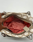 Coach Beige Kristin Op Art Sequin Shoulder Bag 16777
