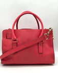 Michael Kors Red Saffiano Leather Hamilton Convertible Satchel