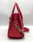 Michael Kors Red Saffiano Leather Hamilton Convertible Satchel