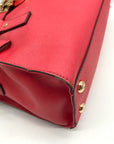 Michael Kors Red Saffiano Leather Hamilton Convertible Satchel